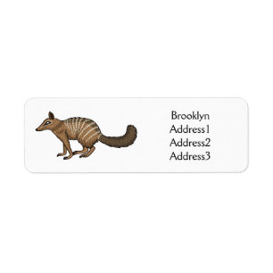 Cute happy numbat cartoon illustratie etiket