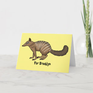 Cute happy numbat cartoon illustratie kaart