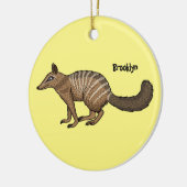Cute happy numbat cartoon illustratie keramisch ornament (Links)