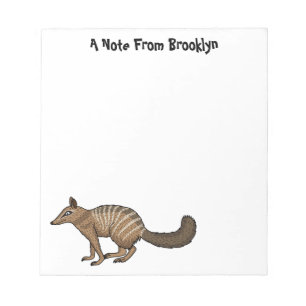 Cute happy numbat cartoon illustratie notitieblok