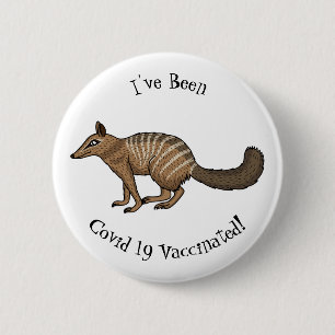 Cute happy numbat cartoon illustratie ronde button 5,7 cm