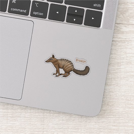 Cute happy numbat cartoon illustratie sticker (Detail)