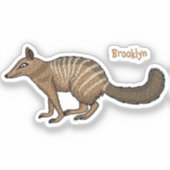 Cute happy numbat cartoon illustratie sticker (Voorkant)
