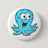 Cute Happy Octopus Button (Voorkant)
