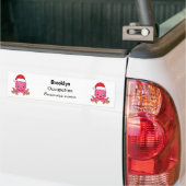 Cute happy octopus met kerstpet cartoon bumpersticker (Op Truck)