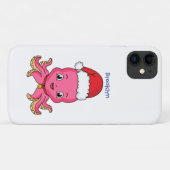 Cute happy octopus met kerstpet cartoon Case-Mate iPhone case (Achterkant (horizontaal))