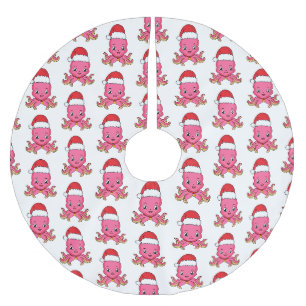 Cute happy octopus met kerstpet cartoon kerstboom rok
