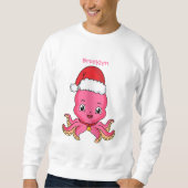 Cute happy octopus met kerstpet cartoon trui (Voorkant)