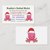 Cute happy octopus met kerstpet cartoon visitekaartje (Voorkant / Achterkant)