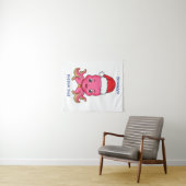 Cute happy octopus met kerstpet cartoon wandkleed (In Situ (horizontaal))
