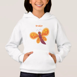 Cute happy orange butterfly cartoon illustraties