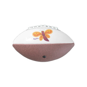 Cute happy orange butterfly cartoon illustraties american football