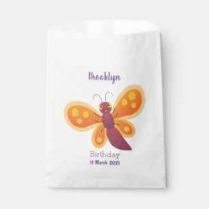 Cute happy orange butterfly cartoon illustraties bedankzakje