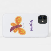 Cute happy orange butterfly cartoon illustraties Case-Mate iPhone case (Achterkant (horizontaal))