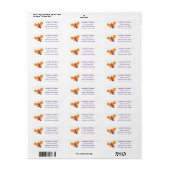 Cute happy orange butterfly cartoon illustraties etiket (Full Sheet)