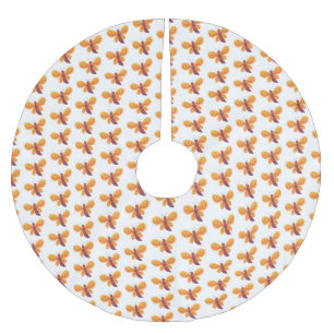 Cute happy orange butterfly cartoon illustraties kerstboom rok