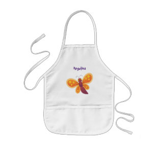 Cute happy orange butterfly cartoon illustraties kinder schort