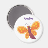 Cute happy orange butterfly cartoon illustraties magneet (Voorkant / Achterkant)