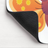 Cute happy orange butterfly cartoon illustraties muismat (Hoek)