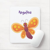 Cute happy orange butterfly cartoon illustraties muismat (Met muis)