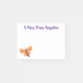 Cute happy orange butterfly cartoon illustraties post-it® notes (Voorkant)