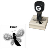 Cute happy orange butterfly cartoon illustraties rubberstempel (Gestempeld)