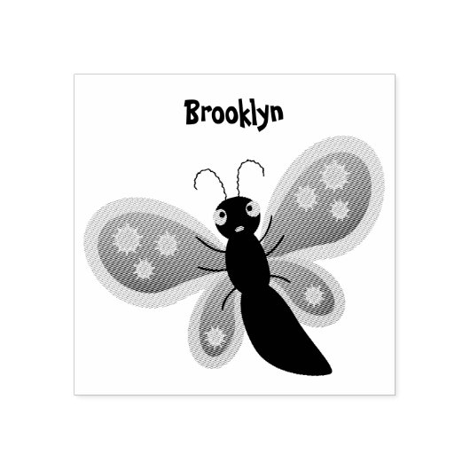 Cute happy orange butterfly cartoon illustraties rubberstempel (Afrduk)