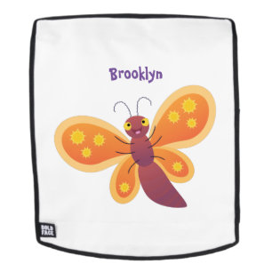Cute happy orange butterfly cartoon illustraties rugtassen