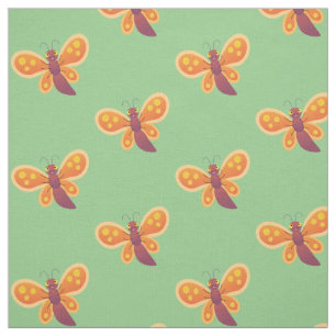 Cute happy orange butterfly cartoon illustraties stof