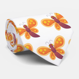 Cute happy orange butterfly cartoon illustraties stropdas