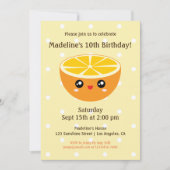 Cute Happy Oranje kinderen Birthday Party Invitati Kaart (Voorkant)