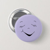 Cute Happy Paars Gekke Face Button (Voorkant /achterkant)