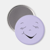 Cute Happy Paars Gekke Face Magnet (Voorkant / Achterkant)