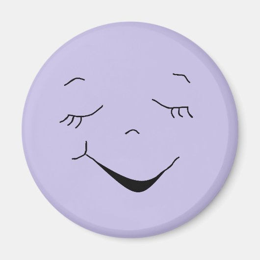 Cute Happy Paars Gekke Face Magnet (Voorkant)