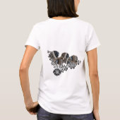 Cute Happy Paast Eggs Black Floral Motif Trendy T-shirt (Achterkant)