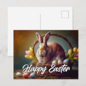 Cute Happy Paaster Bunny Briefkaart (Voorkant / Achterkant)