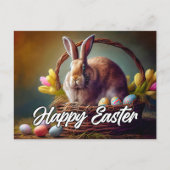 Cute Happy Paaster Bunny Briefkaart (Voorkant)