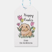 Cute Happy Paaster Bunny Cadeaulabel (Achterkant)