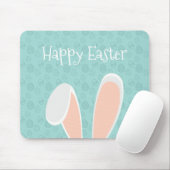 Cute Happy Paaster Bunny Ears | Mousepad Muismat (Met muis)