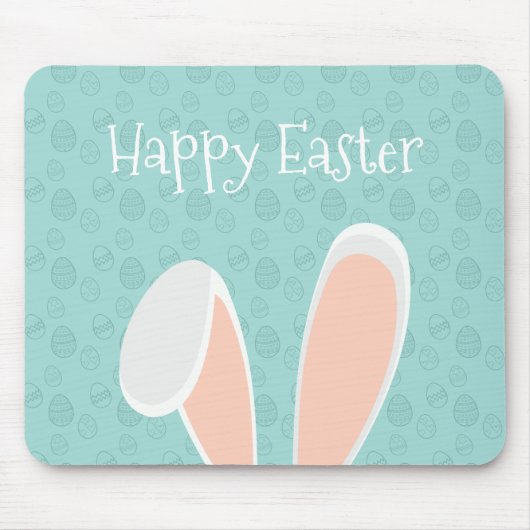 Cute Happy Paaster Bunny Ears | Mousepad Muismat (Voorkant)