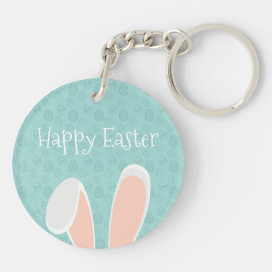 Cute Happy Paaster Bunny Ears | Sleutelhanger (Achterkant)
