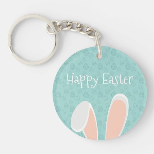 Cute Happy Paaster Bunny Ears | Sleutelhanger (Voorkant)