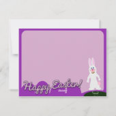 Cute Happy Paaster Bunny Feestdagenkaart (Achterkant)