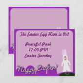 Cute Happy Paaster Bunny Feestdagenkaart (Voorkant / Achterkant)