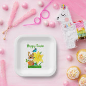 Cute Happy Paaster Bunny Rabbit Holiday Party Papieren Bordje (Feest)