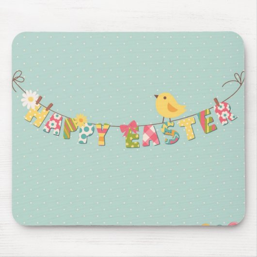 Cute Happy Paaster Card Muismat (Voorkant)