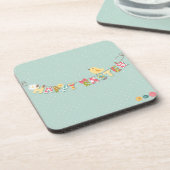 Cute Happy Paaster Card Onderzetter (Linkerzijde)