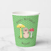Cute happy padroom fungi cartoon illustratie papieren bekers (Achterkant)