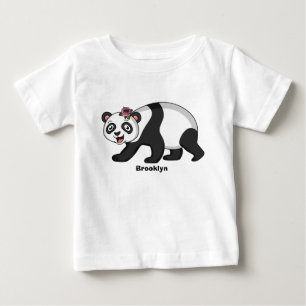 Cute happy panda beer met cartoon