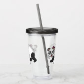 Cute happy panda beer met cartoon acryl drinkbeker (Links)